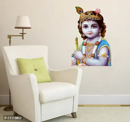 Lord Krishna Ji Religious Wall Sticker and Decals Pack of 1-thumb2