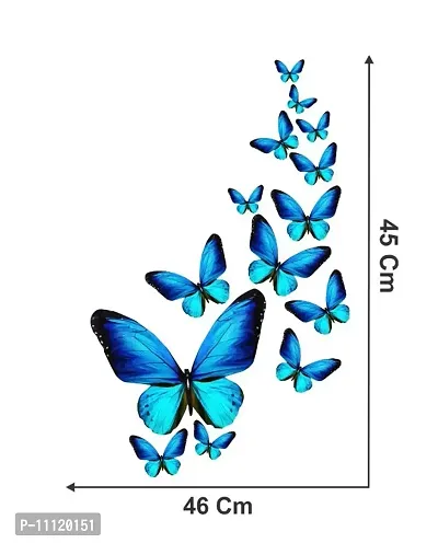 Blue Butterflies Birds Wall Sticker and Decals Pack of 1-thumb3