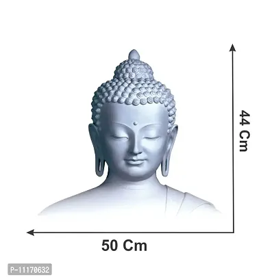 Lord Budha Silver color Religious Wall Sticker and Decals Pack of 1-thumb3