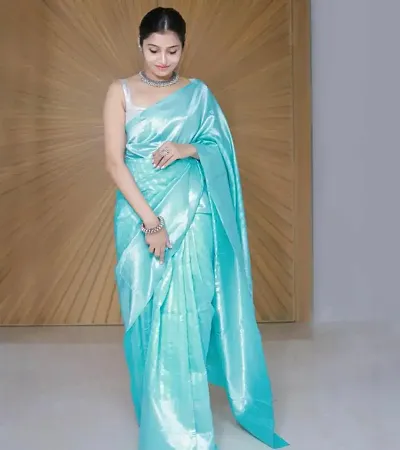 Glamorous Art Silk Saree with Blouse piece 