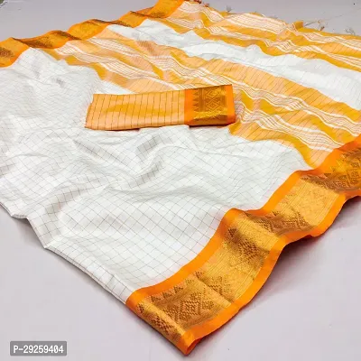 Stylish Cotton Silk Saree with Blouse piece For Women-thumb0