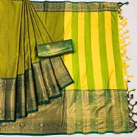 Stylish Cotton Silk Saree with Blouse piece For Women-thumb2