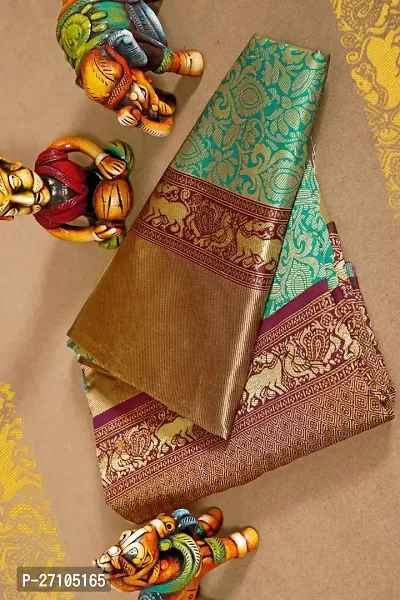 Stylish Women Banarasi Silk Jacquard Saree with Blouse piece-thumb0