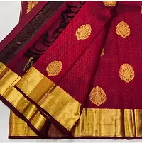 Stylish Women Silk Blend Jacquard Saree with Blouse piece-thumb1