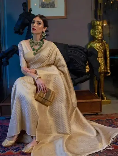 Art Silk Jacquard Sarees with Blouse Piece