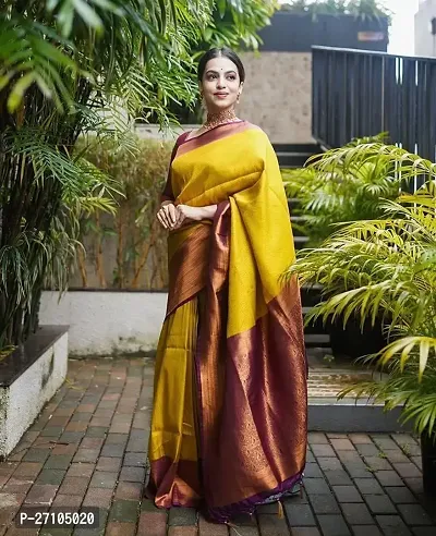 Stylish Women Banarasi Silk Jacquard Saree with Blouse piece-thumb0