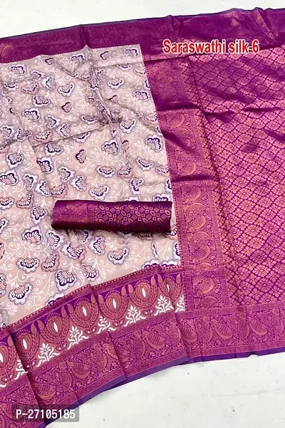 Stylish Women Banarasi Silk Jacquard Saree with Blouse piece