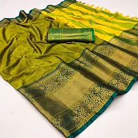 Stylish Cotton Silk Saree with Blouse piece For Women-thumb1