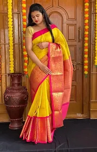 Stylish Women Banarasi Silk Jacquard Saree with Blouse piece-thumb1