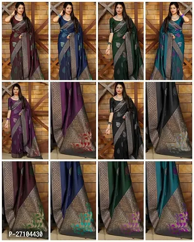 Stylish Women Banarasi Silk Jacquard Saree with Blouse piece-thumb2