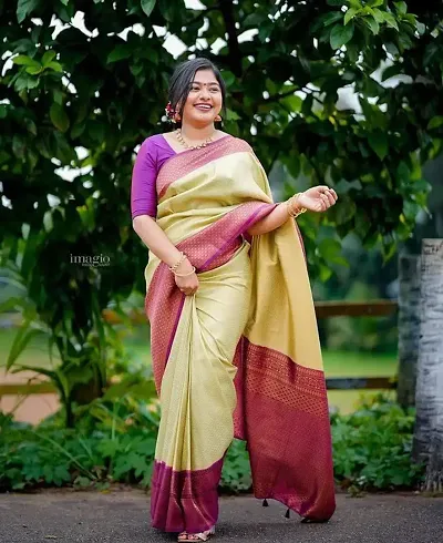 Best Selling Art Silk Saree with Blouse piece