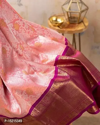 Elegant Pink Art Silk Jacquard Women Saree with Blouse Piece-thumb2