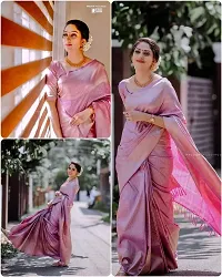 Stylish Women Silk Blend Jacquard Saree with Blouse piece-thumb2