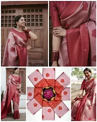 Stylish Women Banarasi Silk Jacquard Saree with Blouse piece-thumb2