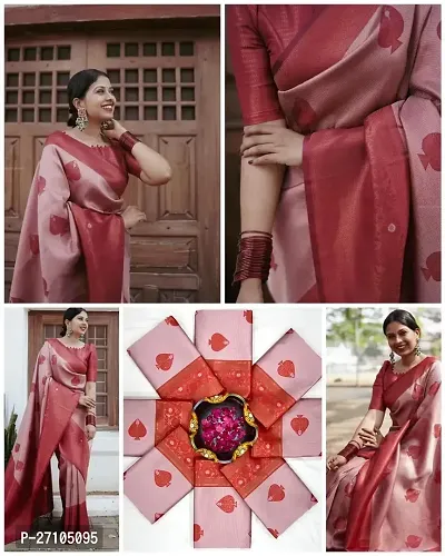 Stylish Women Banarasi Silk Jacquard Saree with Blouse piece-thumb3