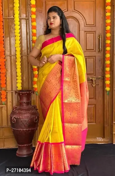 Stylish Women Banarasi Silk Jacquard Saree with Blouse piece-thumb0