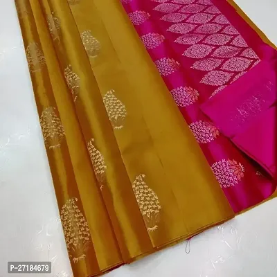 Stylish Women Silk Blend Jacquard Saree with Blouse piece-thumb0