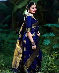 Stylish Women Silk Blend Jacquard Saree with Blouse piece-thumb1