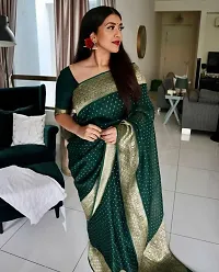 Elegant Multicoloured Art Silk Jacquard Women Saree with Blouse Piece-thumb1