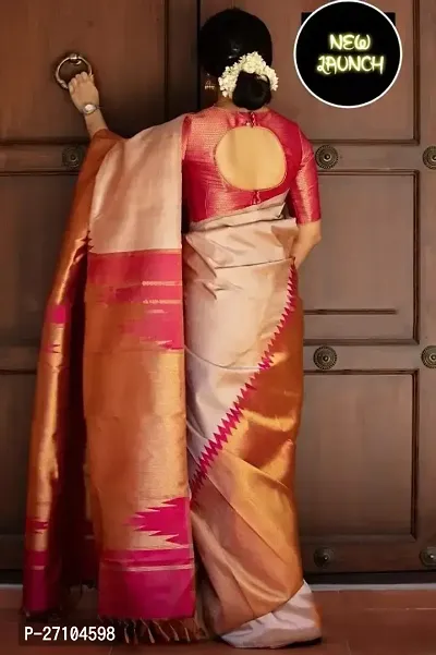 Stylish Women Banarasi Silk Jacquard Saree with Blouse piece-thumb2