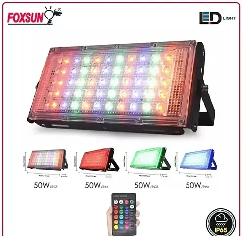 LED Disco Spotlight With Remote, 50W Street Spotlight Garden RGB Luminaire AC 220V 240V (Pack Of 1)