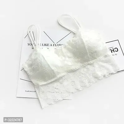 Stylish White Net Solid Bra For Women-thumb2