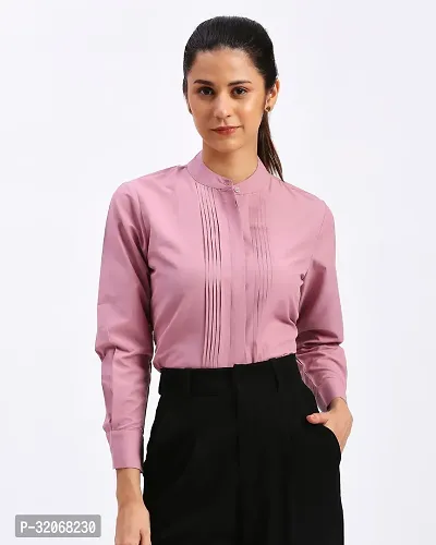 Elegant Pink Polycotton Solid Shirt For Women-thumb0