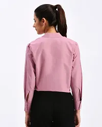 Elegant Pink Polycotton Solid Shirt For Women-thumb1