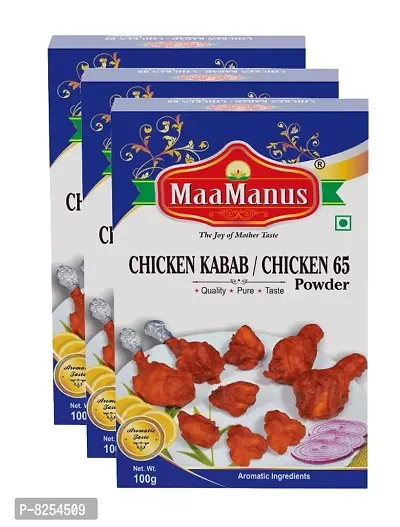 Chicken Kabab / Chicken 65 masala | Easy to Cook 100g, Pack of 3-thumb0