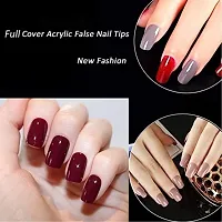 Perfect 200 Nails Extension, Artificial Nail Everlasting French Tip False Nails with Glue Set of 2-thumb2