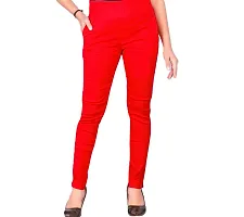 Trendy Cotton Slub Pant for Women - Red-thumb1