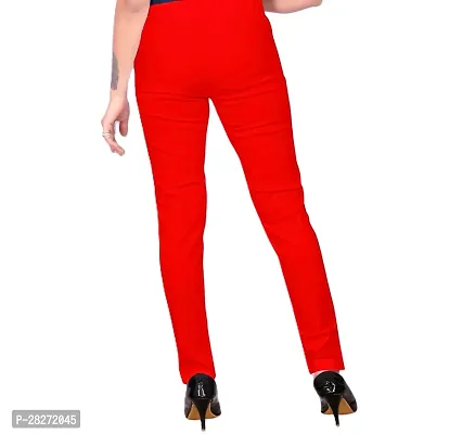 Trendy Cotton Slub Pant for Women - Red-thumb3