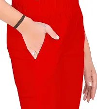 Trendy Cotton Slub Pant for Women - Red-thumb3