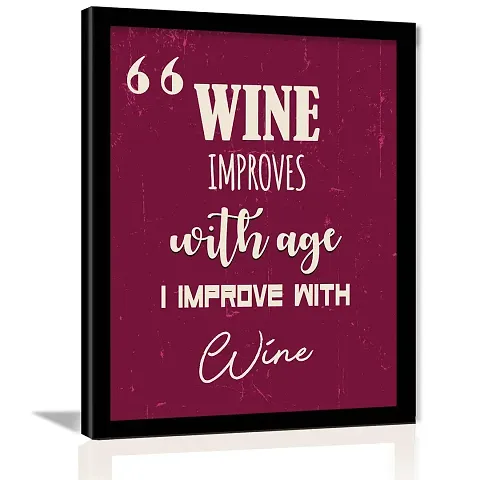 Kalit Kala Decor- Wine Kitchen Quotes Wall Frames - Cafe Quotes Framed Wall Posters with Frame for Restaurant Bar Wall Decor (11 x 14 inch, Multicolor) SIN024