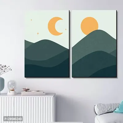 Kalit Kala Decor - Modern Wall Art MDF Panel Painting for Wall Decoration - Wall Paintings for Living Room, Bedroom (12 x 12 inch, Panel) Set of 2 (KAL108)-thumb3