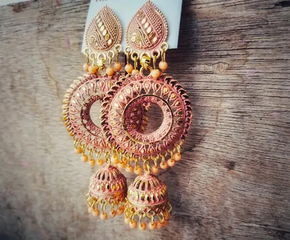 Party Wear Traditional Brass Jhumkas