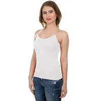 Mesua Ferrea Cotton Regular Non-Padded Camisole Slip/Cami with Adjustable  Detachable Strap for Girls/Women - Free Transparent Strap (White, S)-thumb2