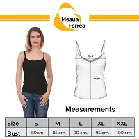 Mesua Ferrea Cotton Regular Non-Padded Camisole Slip/Cami with Adjustable  Detachable Strap for Girls/Women - Free Transparent Strap (Black, XXL)-thumb1