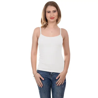 Buy Mesua Ferrea Cotton Regular Non-Padded Camisole Slip/Cami with  Adjustable Detachable Strap for Girls/Women - Free Transparent Strap  (White, XL) - Lowest price in India