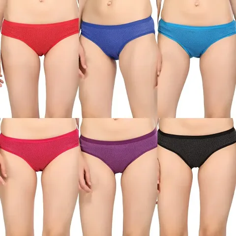 Womens Cotton Solid Panties Combo