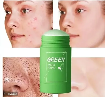 Green Tea Cleansing Mask Stick for Face | For Blackheads, Whiteheads  Oil Control | Made in India | Purifying Solid Clay Detox Mud Mask | With Hyaluronic Acid  Green Tea-thumb0