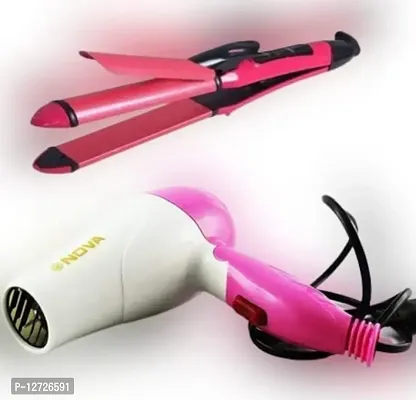 Nova 2in1 Straightener  Curler With Foldable Hair Dryer