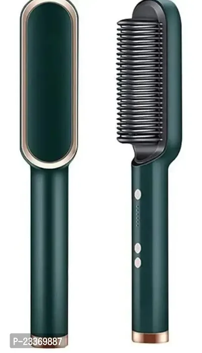 Hair Straightener Comb for Women  Men, Brush Machine PTC Heating Electric with 5 Temperature Control air Straightening Comb, Fast Heating,Assorted Color (Color-Black)-thumb0