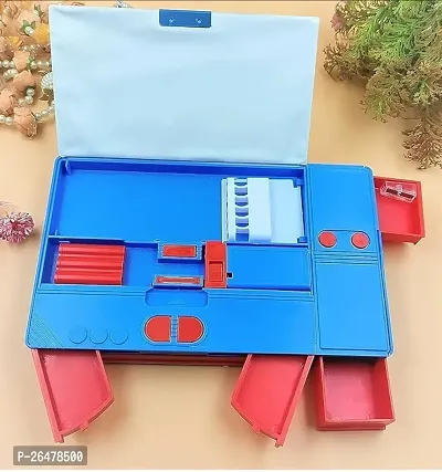 Plastic Jumbo Size Multi-Functional Pencil Geometry Box with Integrated Sharpner for Boys Girls Kids (Spiderman)-thumb2