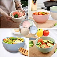 GYANVI Wheat Straw Bowl Set of 4 Unbreakable Serving Bowl, Microwave Safe Bowl for Kitchen, Freezer  Dishwasher, Ideal for Snacks, Rice, Salad, and Noodles (Multicolor)-thumb4