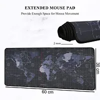 GYANVI World Map Rubber Gaming Mouse Pad  Keyboard Desk Mat for PC Computer Laptop| 90X40-60X30 CM - Black-thumb1