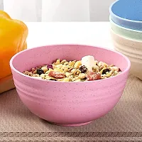 GYANVI Wheat Straw Bowl Set of 4 Unbreakable Serving Bowl, Microwave Safe Bowl for Kitchen, Freezer  Dishwasher, Ideal for Snacks, Rice, Salad, and Noodles (Pink)-thumb4