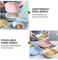GYANVI Wheat Straw Square Small Plates 4 pcs, Unbreakable Plates | Lightweight Food Serving Kitchen Plates | Microwave  Dishwasher Safe - Dinner Dishes, for Soup Dessert Rice-thumb2