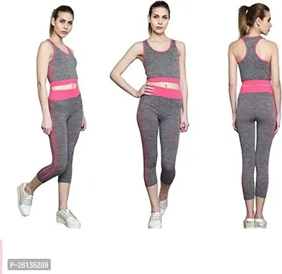GYANVI Women Yoga Sets Sports Track Pant Outfit Set Gym Elastic Running Sport Suit Fitness Clothing Workout Wear Set (Free Size) (Multi Color)-thumb5