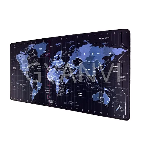 Gyanvi Mouse Map Pad with Nonslip Water Resistant Rubber Base Thick, Comfy, Foldable Mat for Desktop, Laptop, Keyboard  Smooth Operating Experience | 90 X 40 cm | Black